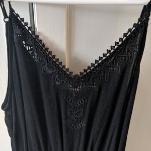 LUSH size M black linen romper